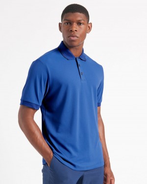 Ben Sherman 360 Motion Stretch Polo Shirts Blue / Royal | 153297-PNY