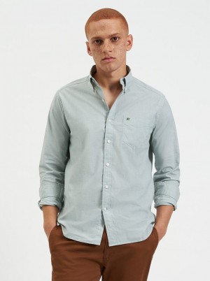 Ben Sherman Beatnik Wash Long-Sleeve Shirts Green | 316490-ISQ