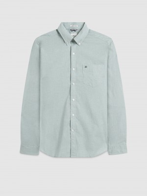 Ben Sherman Brighton Oxford Organic Green Shirts Green | 142063-ZDR