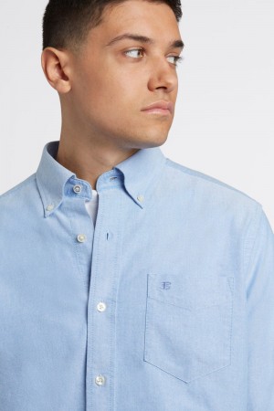 Ben Sherman Brighton Oxford Organic Shirts Blue | 425308-JYK