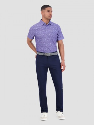 Ben Sherman Broken Record Tech Jersey Sports Fit Polo Shirts Purple | 598326-ISY