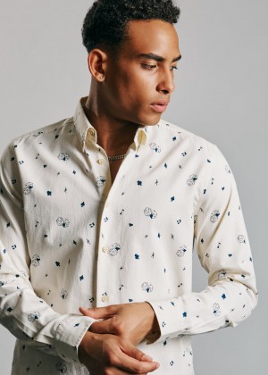 Ben Sherman Conversational Icon Shirts White | 278510-KMQ