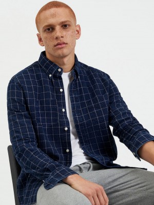 Ben Sherman Dalston Blues Beatnik Shirts Indigo | 203819-WOU