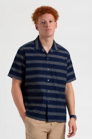 Ben Sherman Dalston Blues Lightweight Stripe Shirts Indigo | 860735-FTX