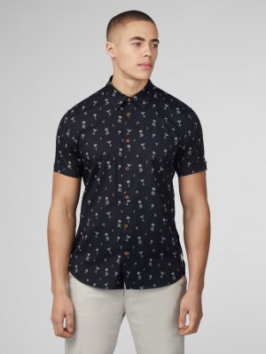 Ben Sherman Scattered Shirts Black | 307941-MXA