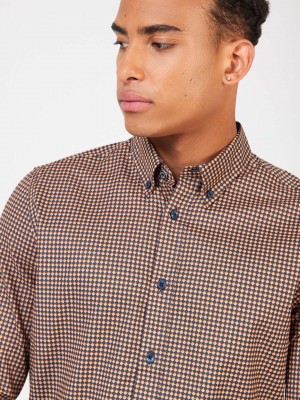 Ben Sherman Signature Chevron Shirts Orange | 328591-GUN