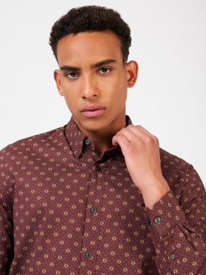 Ben Sherman Signature Geo Shirts Brown | 758162-ETF