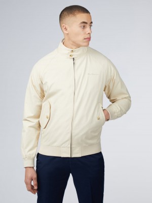 Ben Sherman Signature Harrington Jackets Cream | 640852-SDO