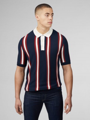 Ben Sherman Signature Mod Rugby Knitwear Navy | 718345-PUL