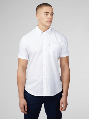 Ben Sherman Signature Short Sleeve Oxford Shirts White | 571230-KVB