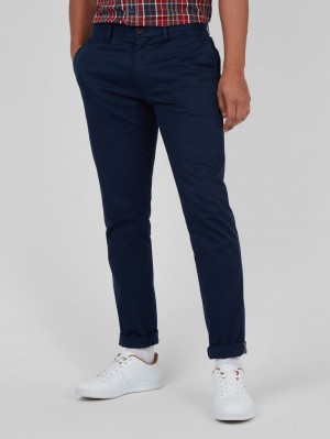 Ben Sherman Signature Skinny Stretch Chino Pants Navy | 451683-PMT