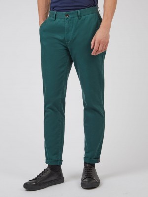 Ben Sherman Signature Slim Stretch Chino Pants Green | 406389-OSJ