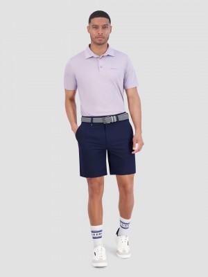 Ben Sherman Solid Air Pique Sports Fit Polo Shirts Purple | 493708-THQ