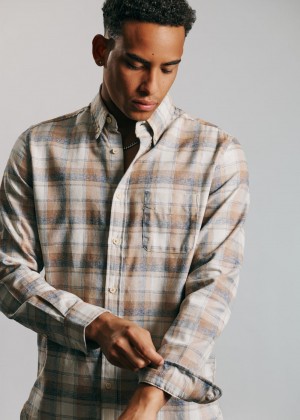 Ben Sherman Twisted Yarn Check Shirts Brown | 420157-ELG