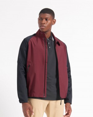 Ben Sherman Waterproof Harrington Jackets Burgundy | 456382-DGB