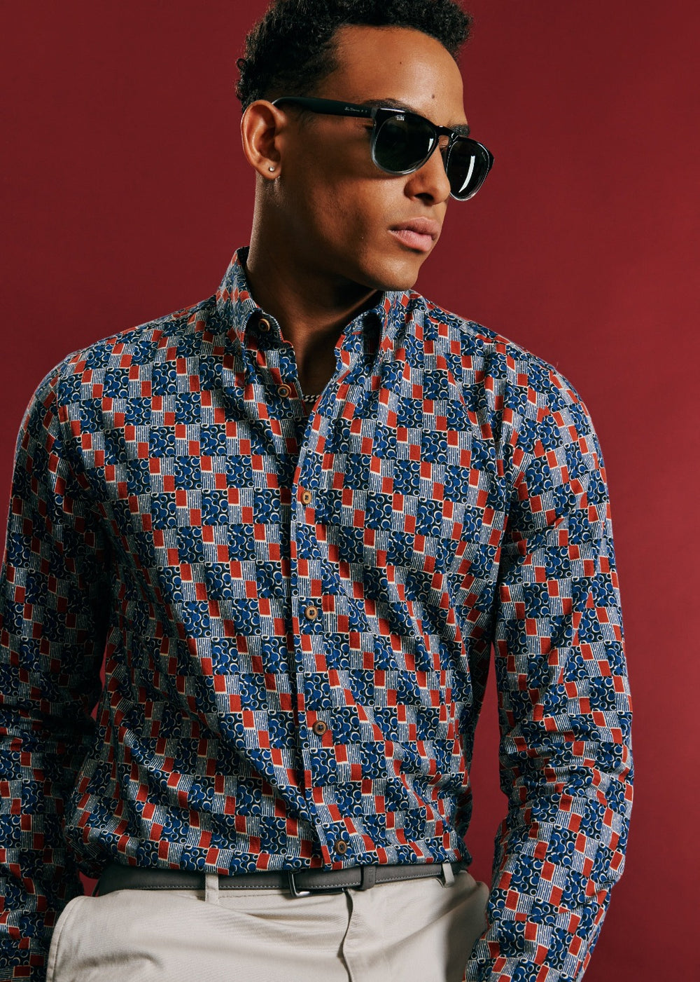 Ben Sherman 1950s Checkerboard Shirts Indigo | 830149-GLH