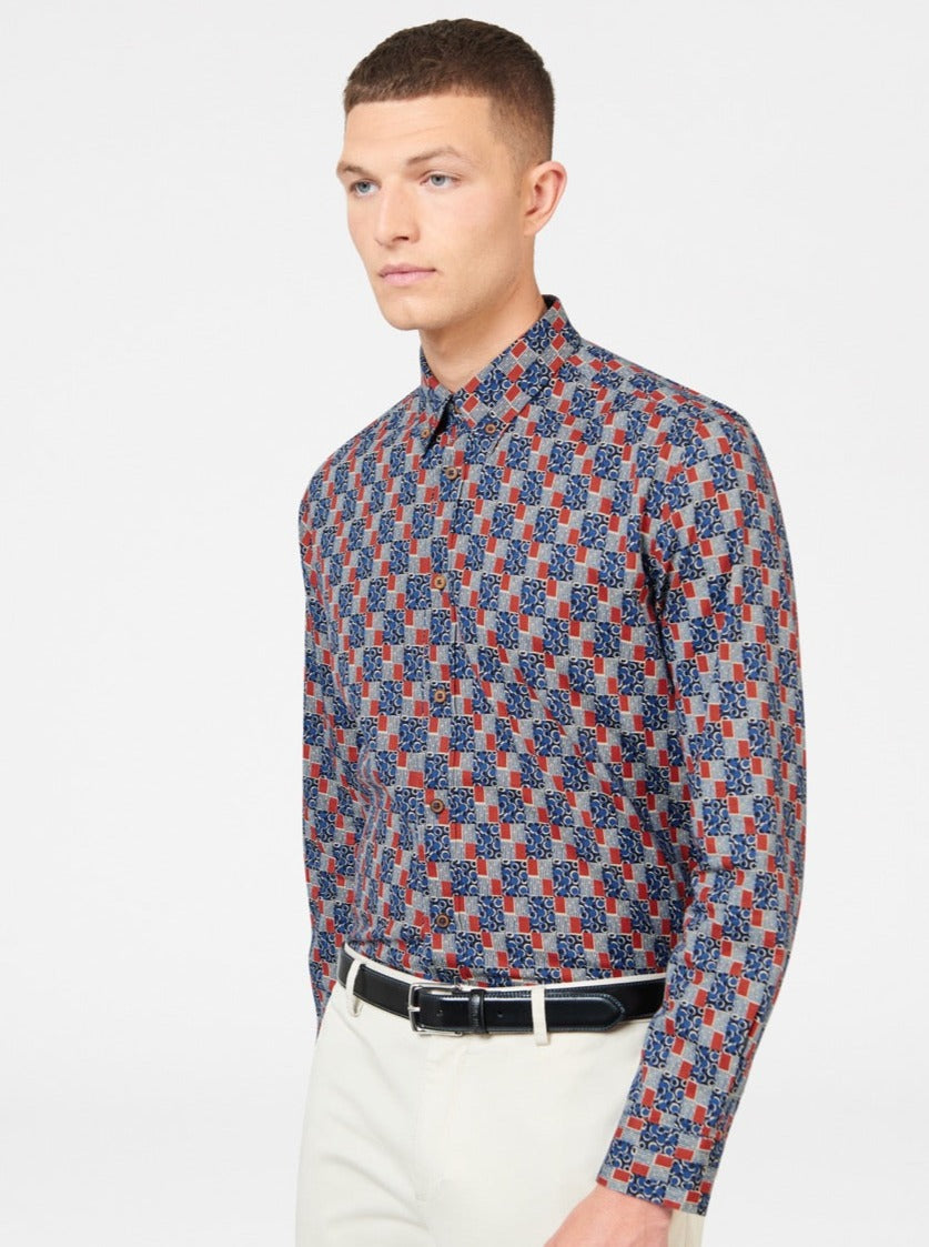 Ben Sherman 1950s Checkerboard Shirts Indigo | 830149-GLH