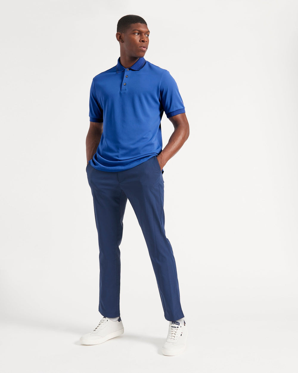 Ben Sherman 360 Motion Stretch Polo Shirts Blue / Royal | 153297-PNY