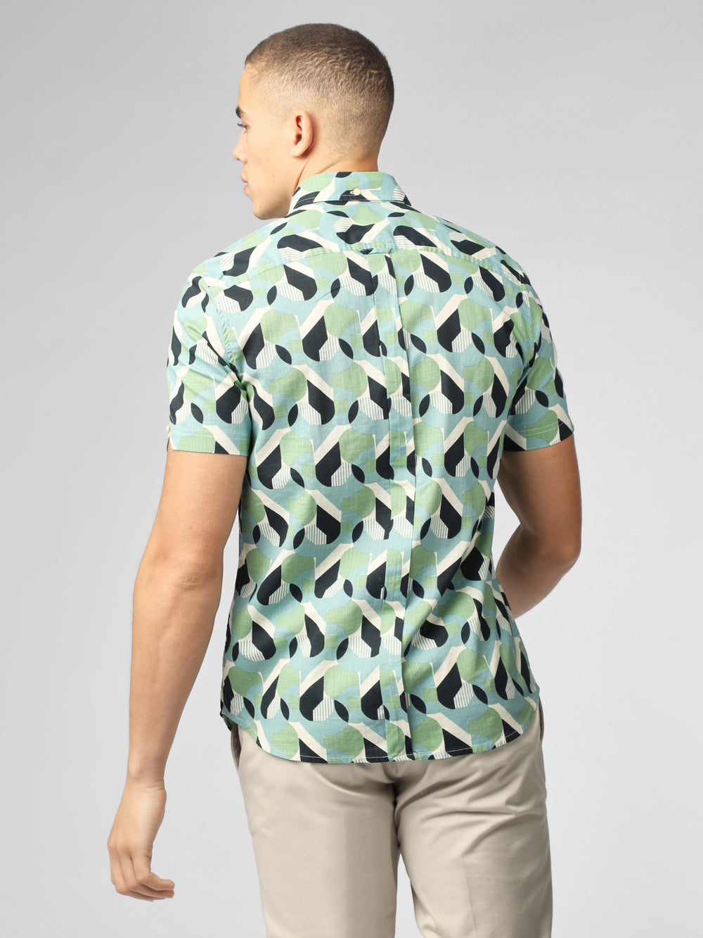 Ben Sherman Art Deco Shirts Green | 567948-KJQ