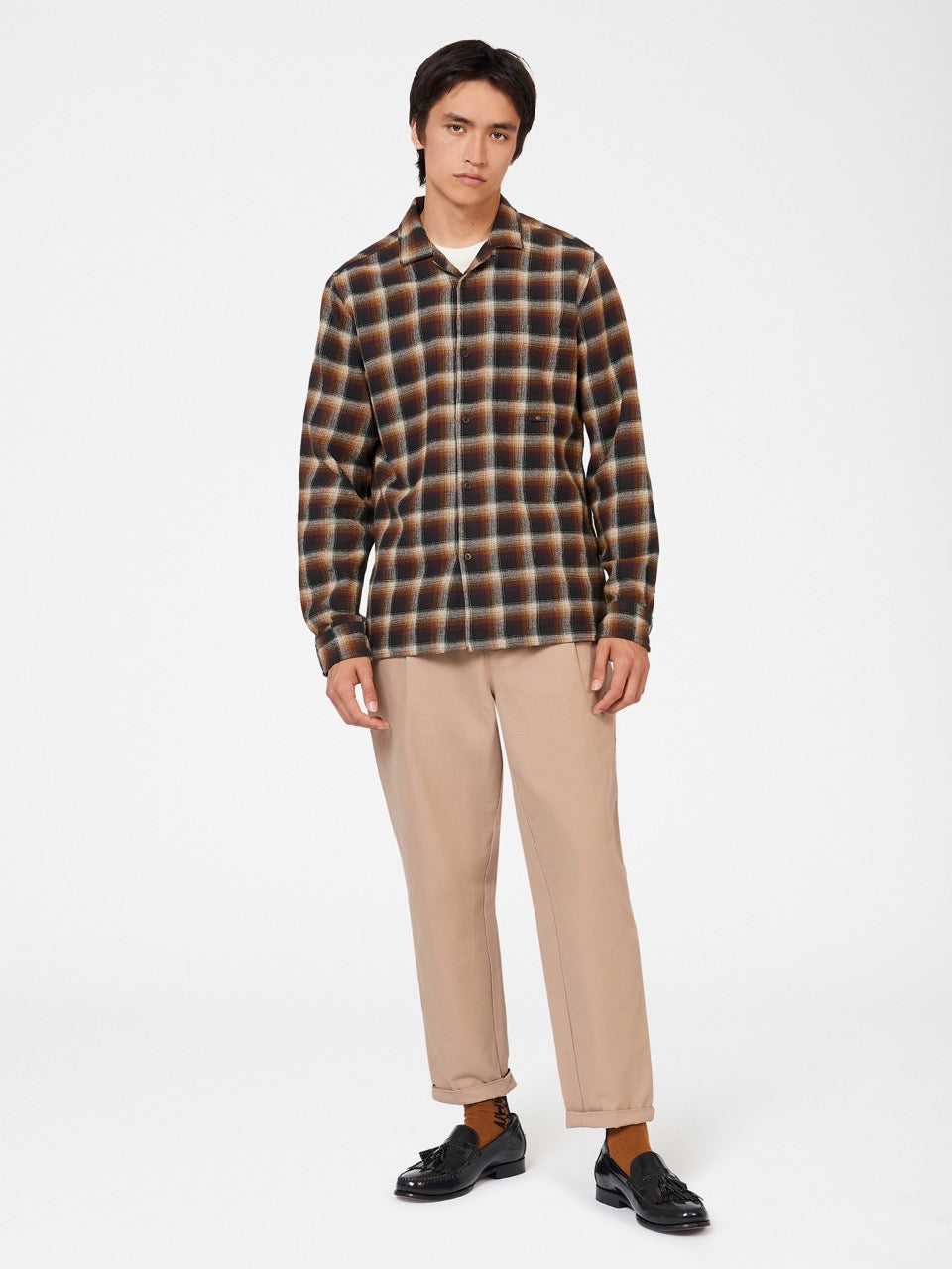 Ben Sherman B by Ben Sherman Ombre Check Shirts Brown | 960281-PSX