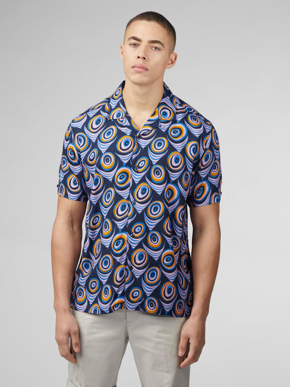 Ben Sherman B by Ben Sherman Psychedelic Print Shirts Purple | 245078-IOE