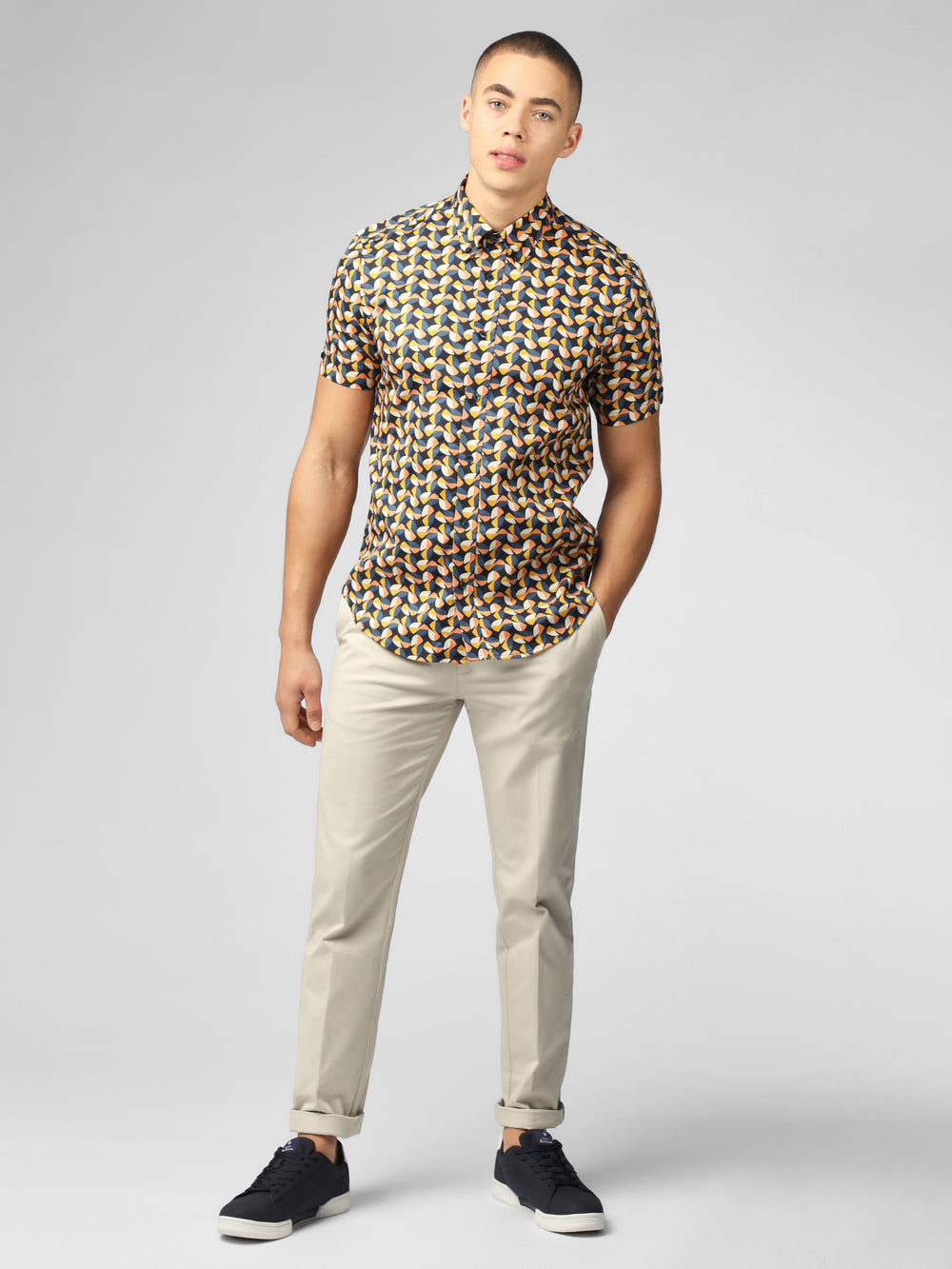 Ben Sherman Bahaus Geo Shirts Yellow | 061248-ELD