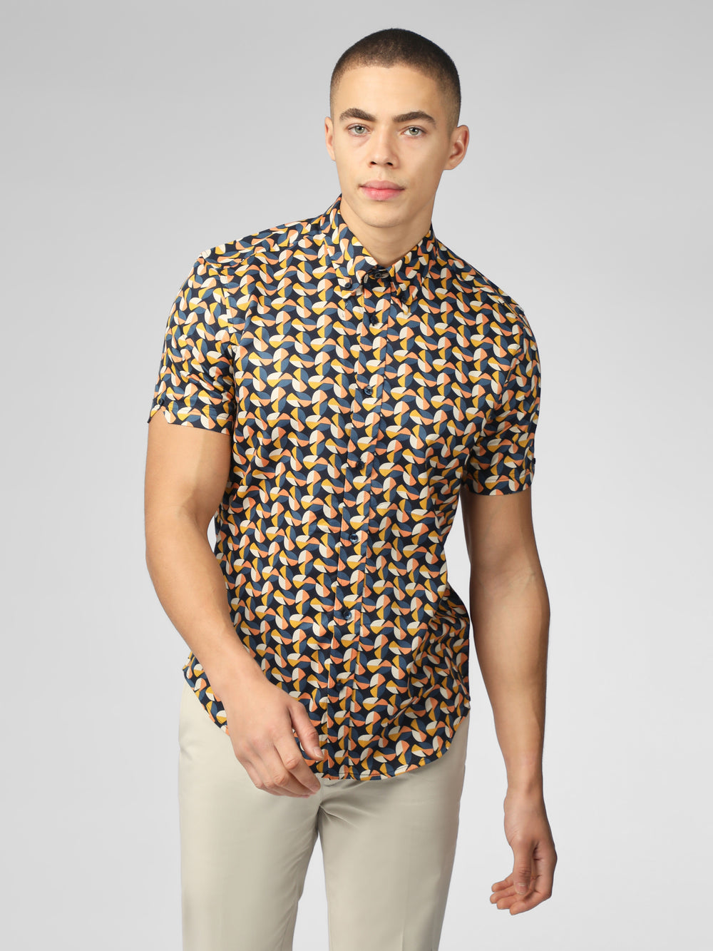 Ben Sherman Bahaus Geo Shirts Yellow | 061248-ELD