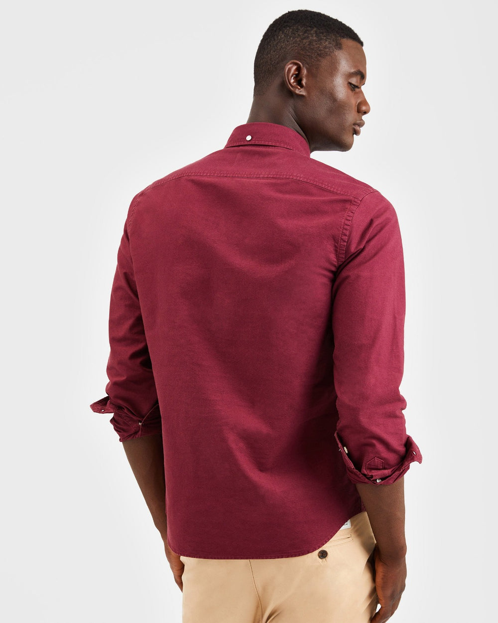 Ben Sherman Beatnik Oxford Garment Dye Shirts Burgundy | 420871-PXK