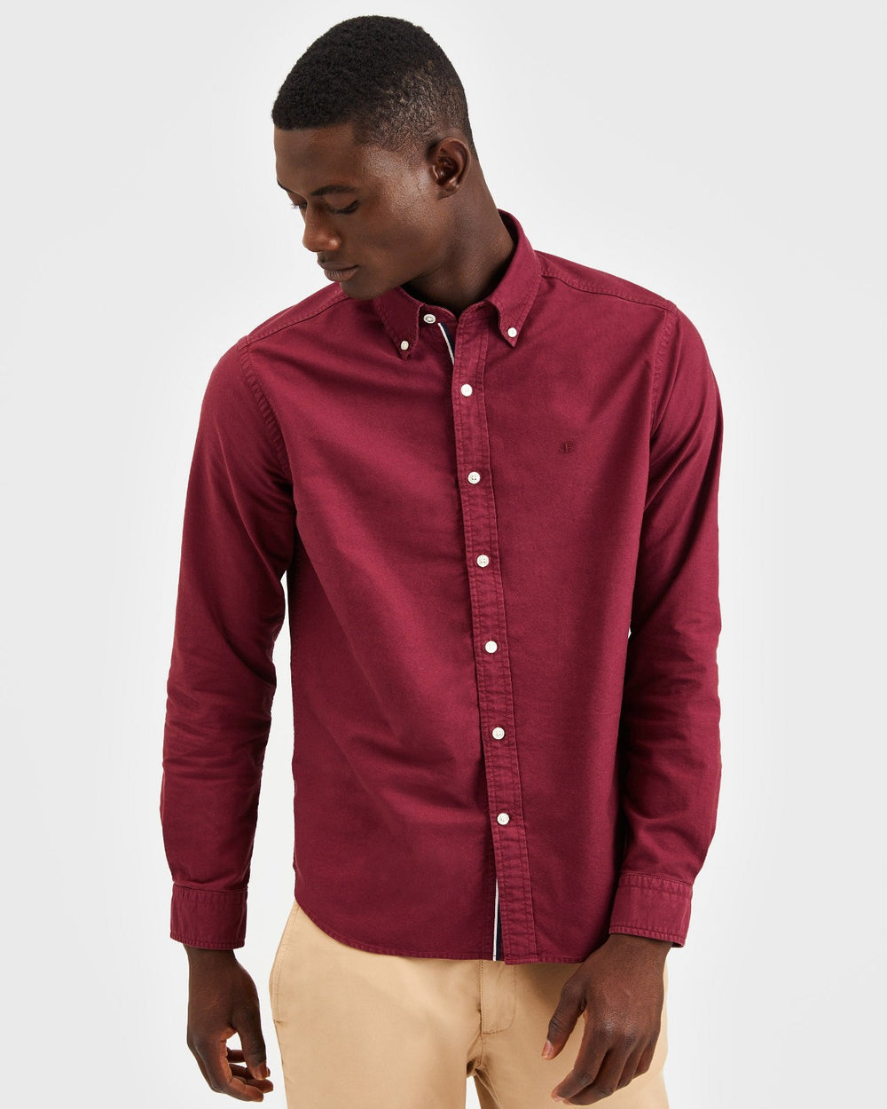 Ben Sherman Beatnik Oxford Garment Dye Shirts Burgundy | 420871-PXK