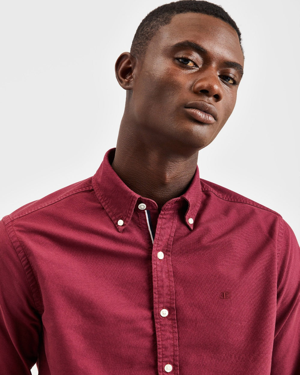 Ben Sherman Beatnik Oxford Garment Dye Shirts Burgundy | 420871-PXK