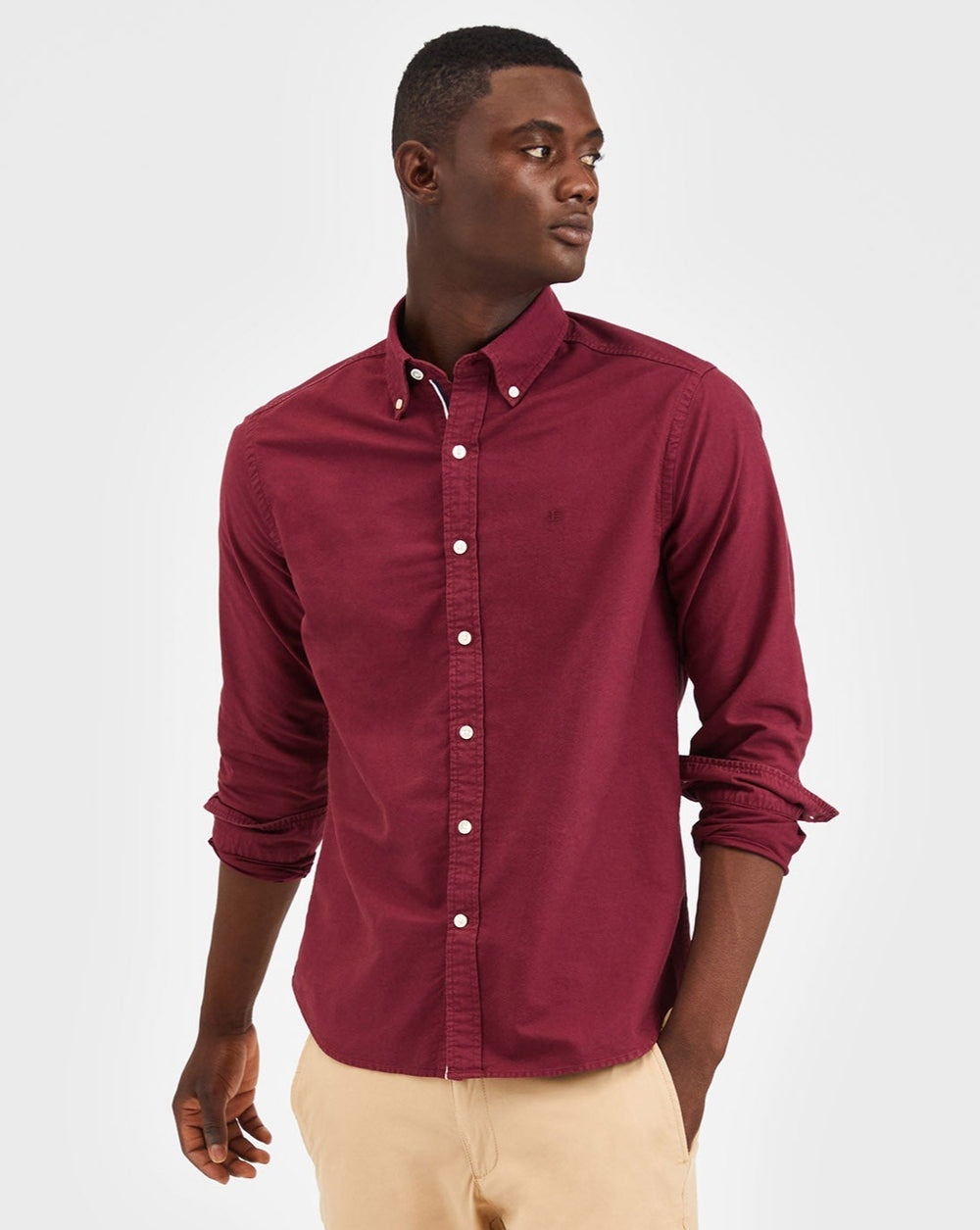 Ben Sherman Beatnik Oxford Garment Dye Shirts Burgundy | 420871-PXK