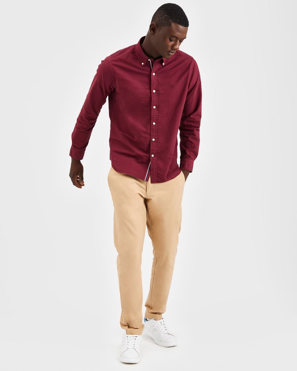 Ben Sherman Beatnik Oxford Garment Dye Shirts Burgundy | 420871-PXK