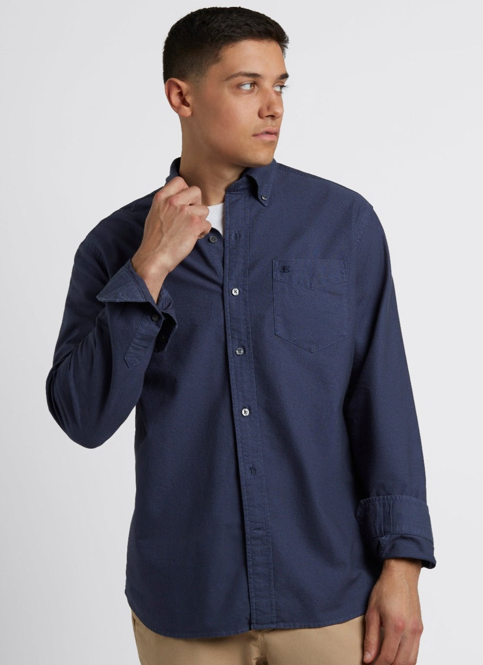 Ben Sherman Beatnik Oxford Garment Dye Shirts Indigo | 051694-IFQ