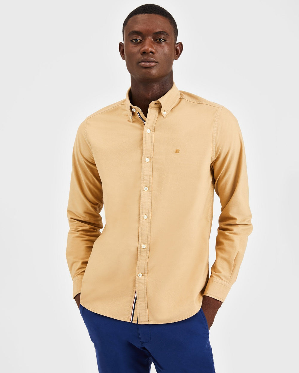 Ben Sherman Beatnik Oxford Garment Dye Shirts Khaki | 749812-EFS