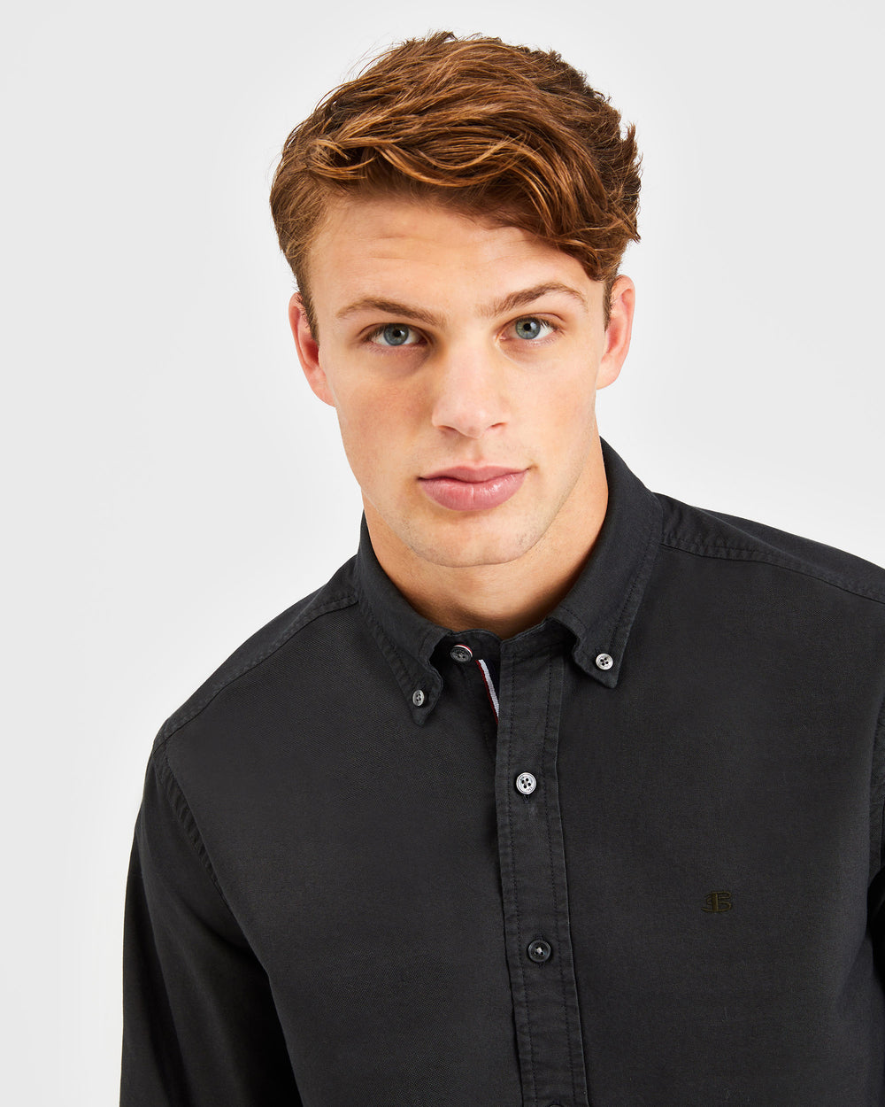 Ben Sherman Beatnik Oxford Garment Dye Shirts Black | 562349-JWU