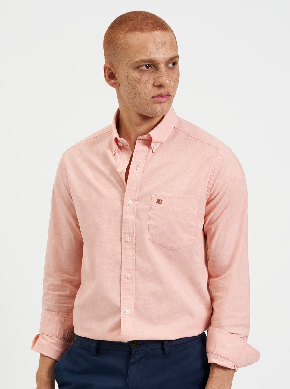 Ben Sherman Beatnik Wash Long-Sleeve Shirts Orange | 286791-RHK