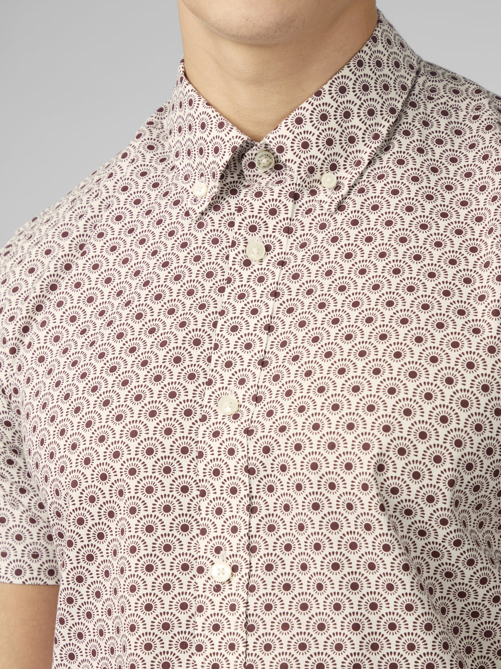 Ben Sherman Block Geo Shirts Dark Red | 864320-ALW