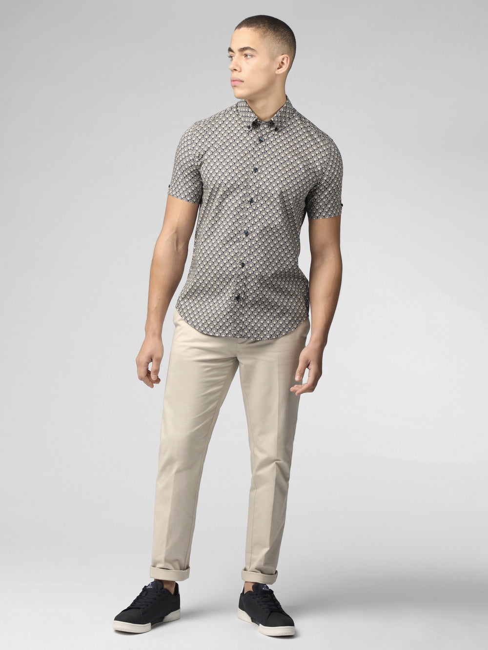 Ben Sherman Block Geo Shirts Grey | 205389-AVI