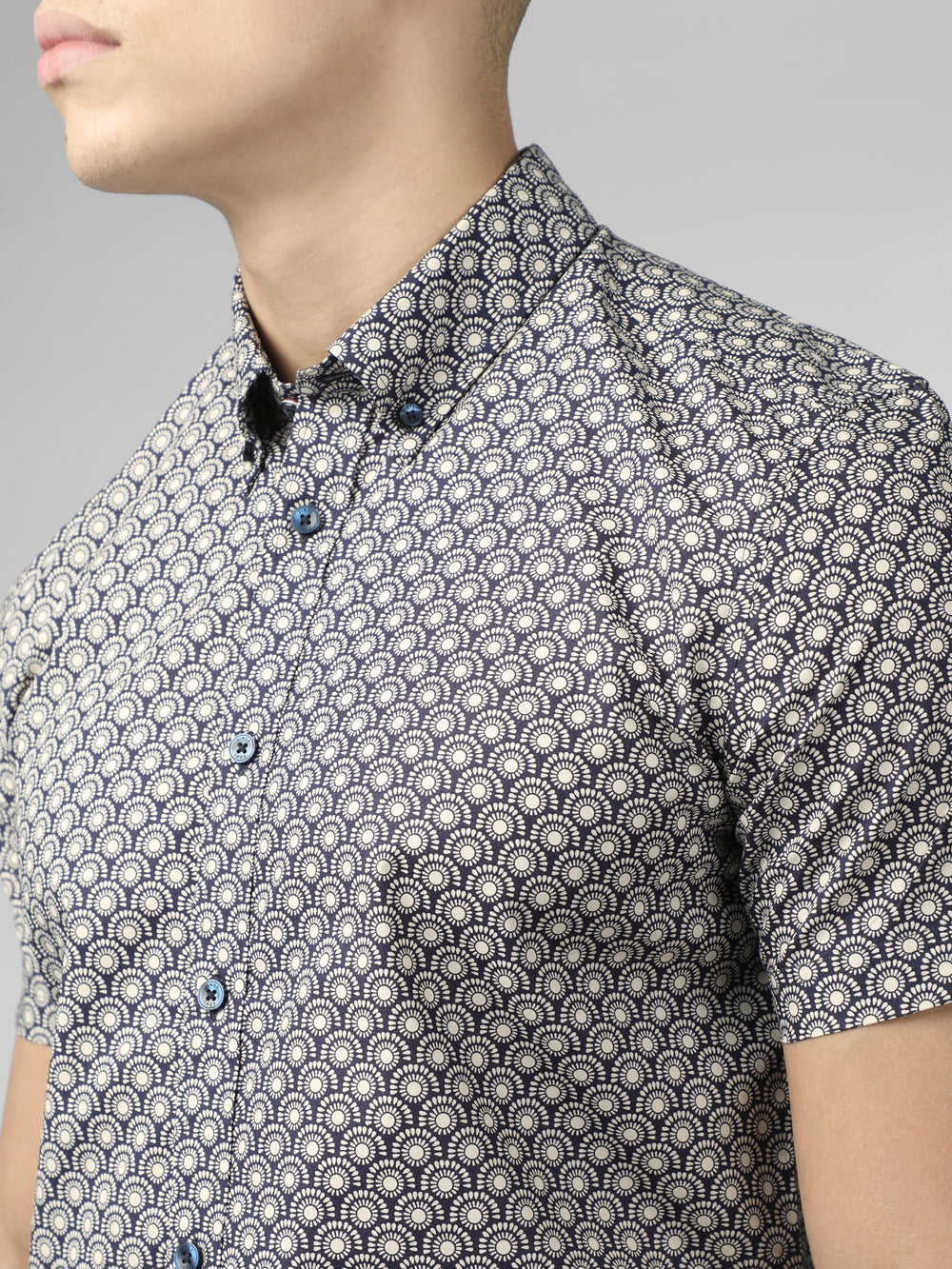 Ben Sherman Block Geo Shirts Grey | 205389-AVI