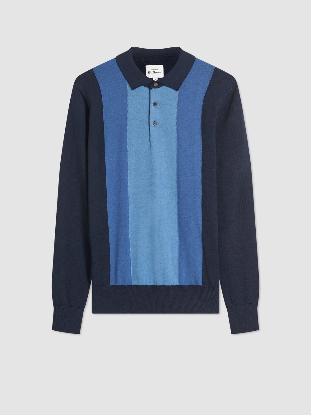 Ben Sherman Block Stripe Merino Polo Neck Sweaters Navy | 459706-BZF