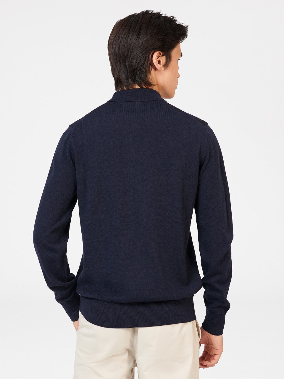 Ben Sherman Block Stripe Merino Polo Neck Sweaters Navy | 459706-BZF