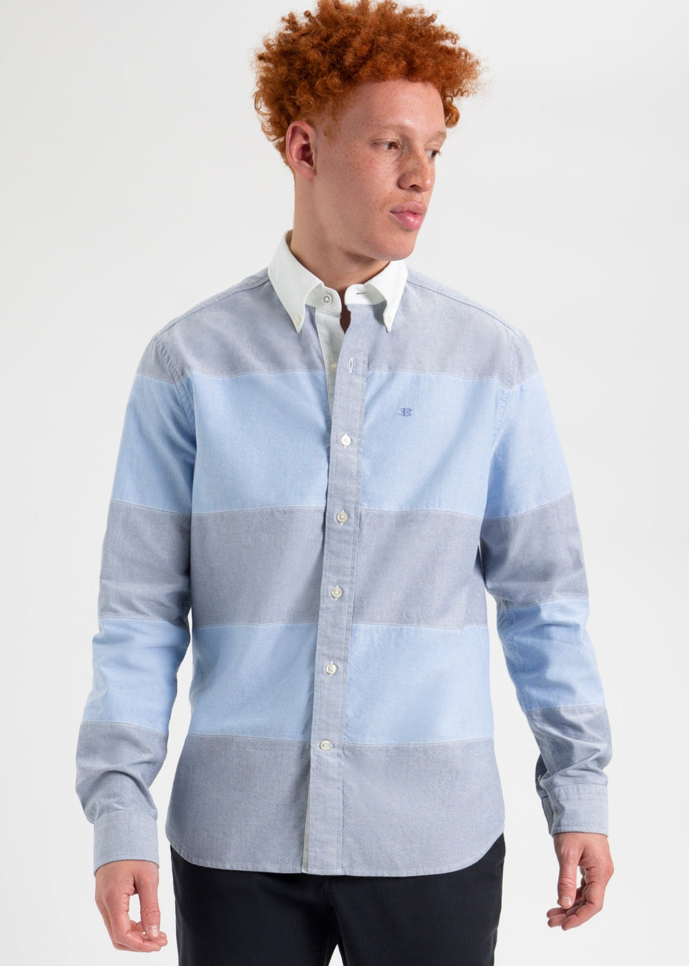 Ben Sherman Brighton Oxford Garment Dye Rugby Shirts Blue | 894167-HQC