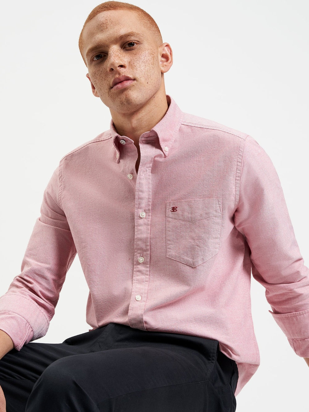 Ben Sherman Brighton Oxford Organic Shirts Light Red | 719604-CYA