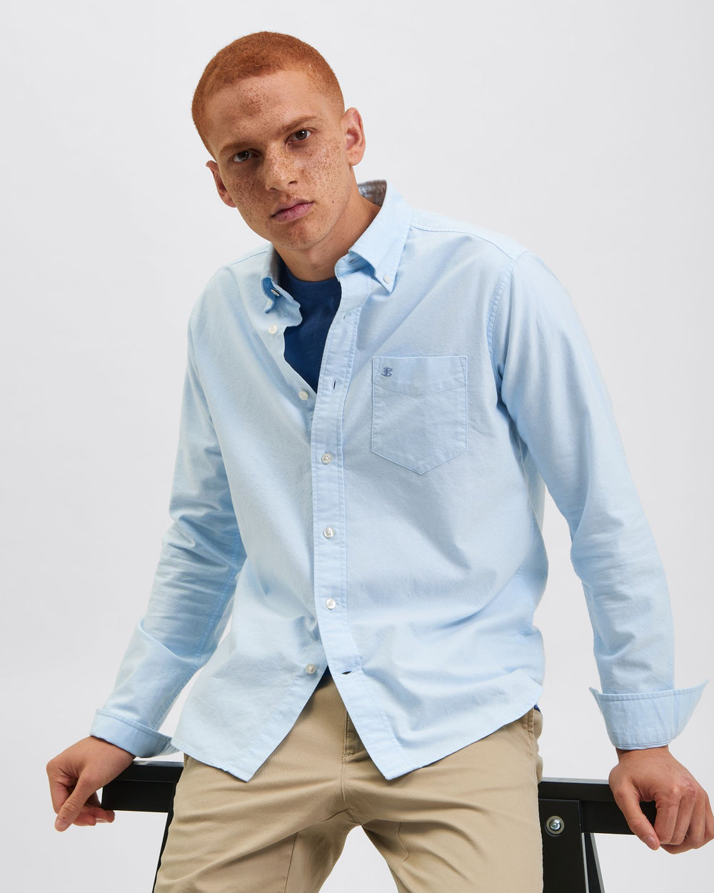 Ben Sherman Brighton Oxford Organic Shirts Blue | 246085-MXS