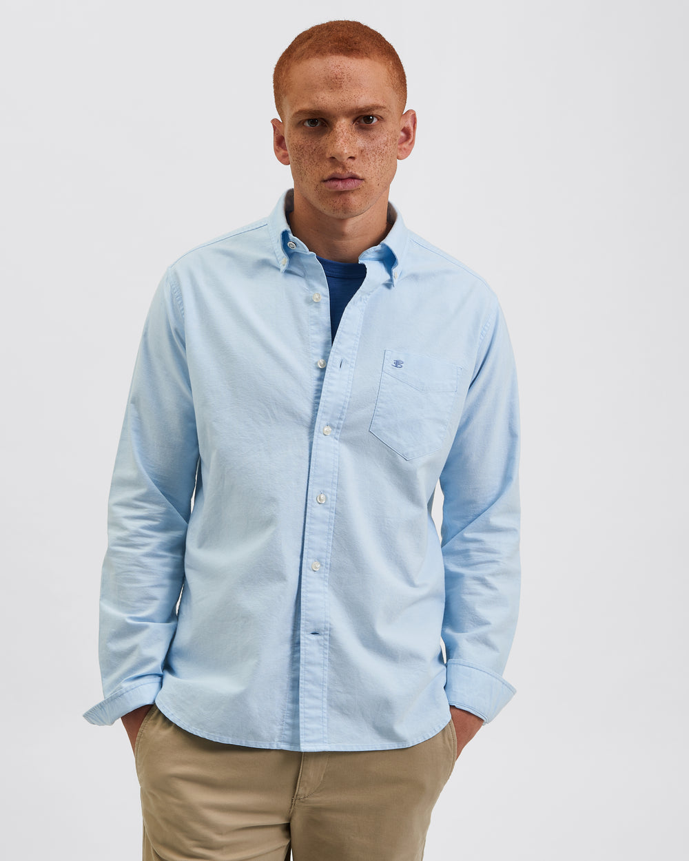 Ben Sherman Brighton Oxford Organic Shirts Blue | 246085-MXS