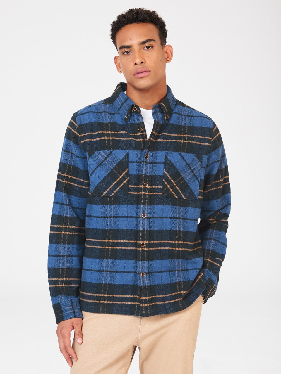 Ben Sherman Brushed Ivy Check Shirts Blue | 935467-KEB