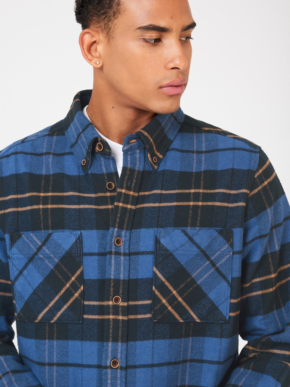 Ben Sherman Brushed Ivy Check Shirts Blue | 935467-KEB