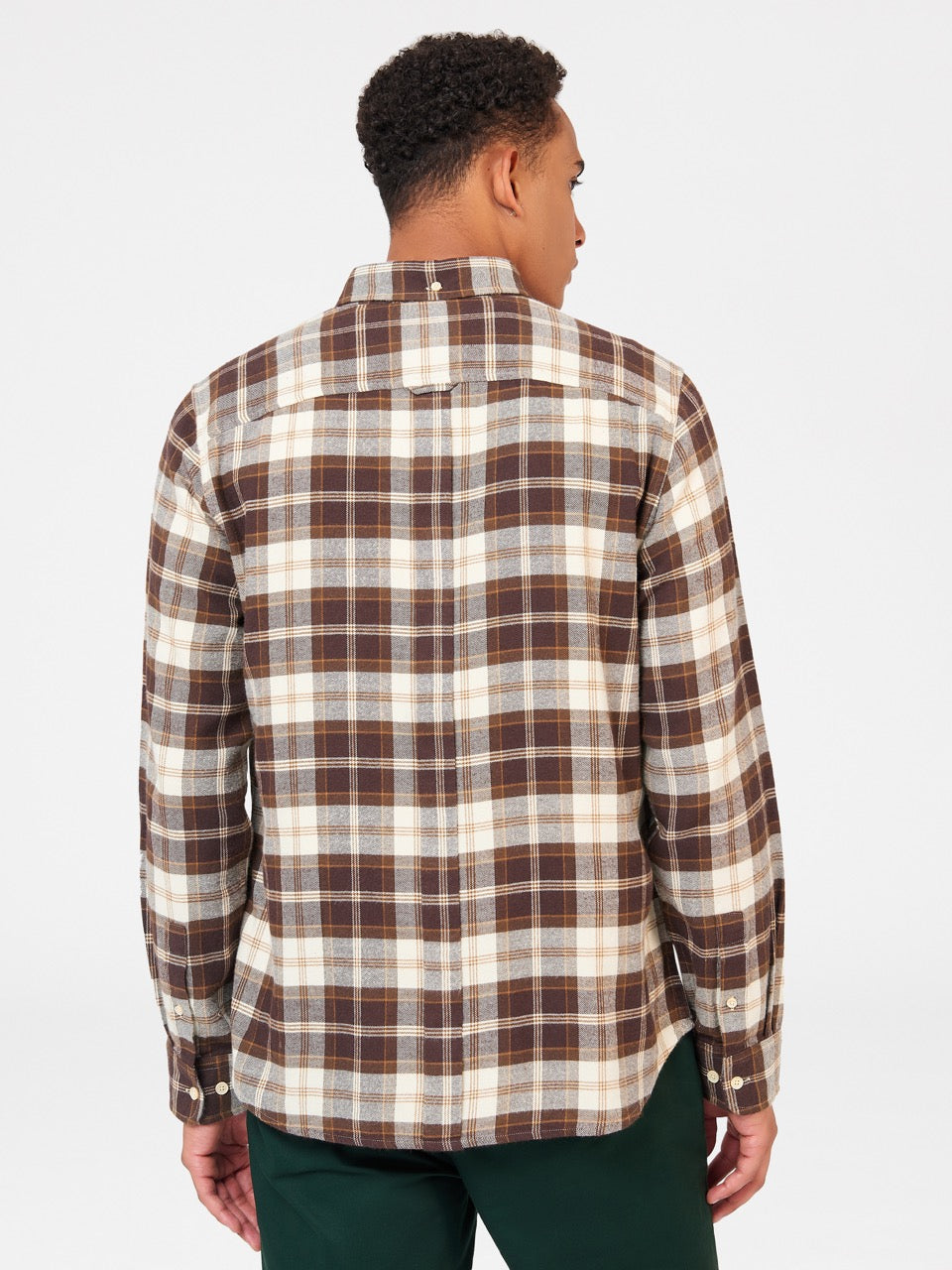 Ben Sherman Brushed Plain Check Shirts Chocolate | 092785-PWX