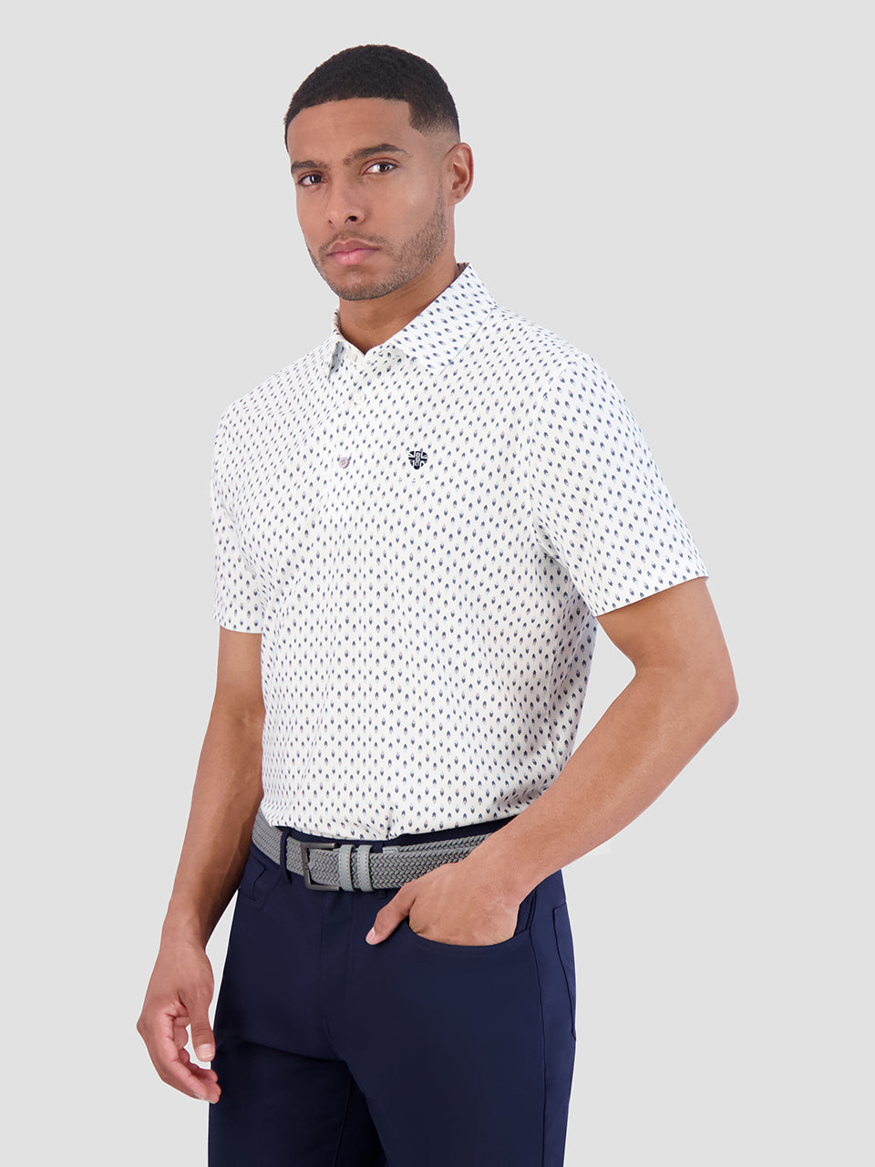 Ben Sherman Chequerboard Geo Polo Shirts White | 641582-FKB