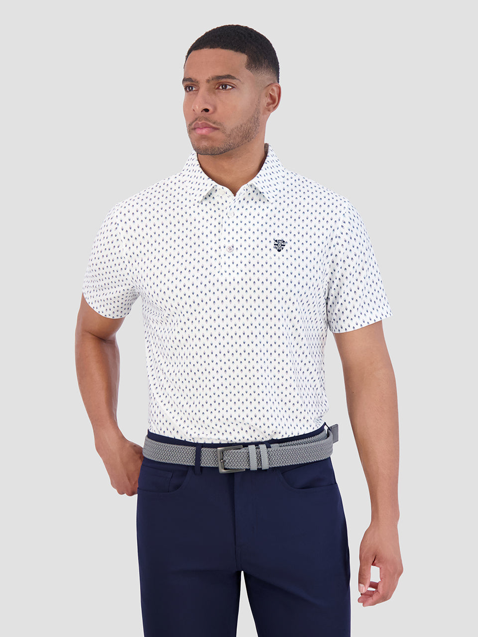 Ben Sherman Chequerboard Geo Polo Shirts White | 641582-FKB